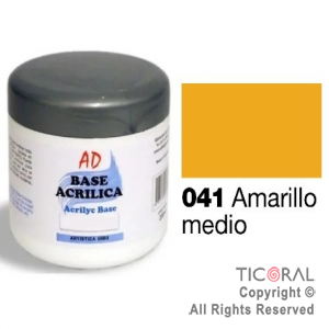 BASE ACRILICA AD 041 AMARILLO MEDIO 200ML X 3 UNIDADES